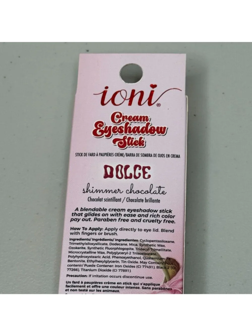 ioni Cream Eyeshadow Stick Dolce Shimmer Chocolate Cherry Vegan